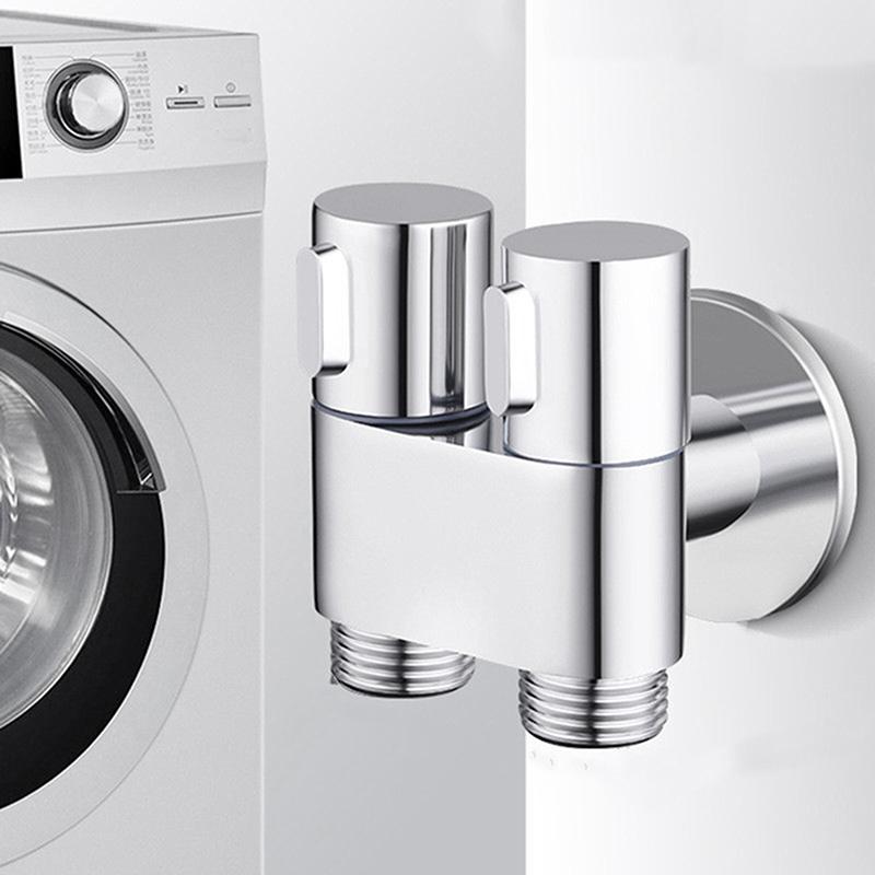 G1/2 Three-way Filling Angle Valve Wall Mount One Into Two Out Water Controller Toilet Bidet Cleaning Sprayer Accessories