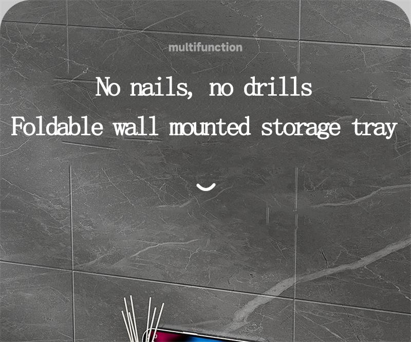 Складная настенная полка, настенная пластиковая плавающая полка без отверстий, для хранения одежды, туалета, полотенец и т. д.