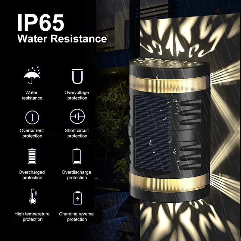 Настенный светильник на солнечных батареях, уличный водонепроницаемый светильник на солнечной энергии, освещающий вверх и вниз, украшение для дома, сада и двора, уличные солнечные лучи