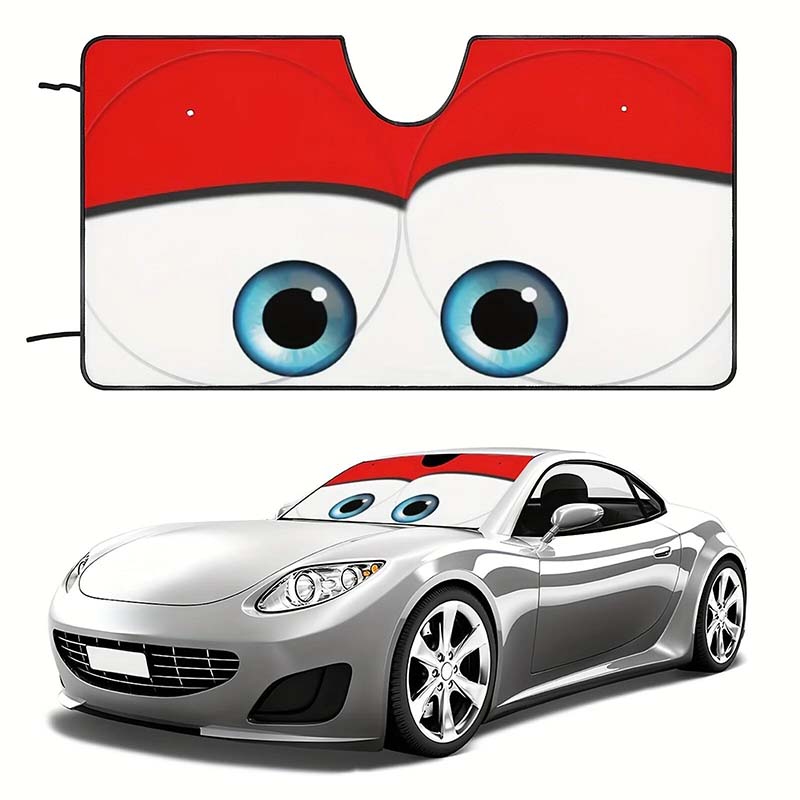 Cool Your Car Instantly Funny Eyes Windshield Shade Sunshade Blocks UV Rays and Folds for Easy Storage Accessories amabilis Updated