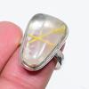 Golden Rutile Gemstone 925 Sterling Silver Gift Jewelry Ring Size 7.5