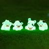 6Pcs Mini Dairy Cow Figurine Glow-in-the-dark Resin Cattle Ornament Tiny Animal Toy Miniature Statue Fairy Garden