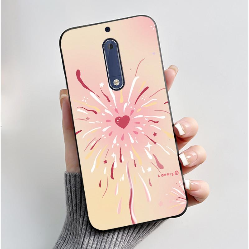 Чехол Для Nokia 5 Эстетичный Модный Милый Кот Мультяшный Черный Мягкий ТПУ Чехол для Телефона Для Nokia 5 Чехол-Бампер TA-1053 TA-1024