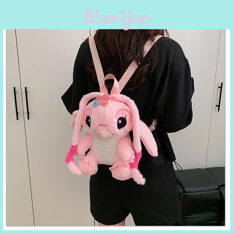 Lilo Stitch Soft Plush Crossbody Bag With Inner Pocket For Kids And Teens