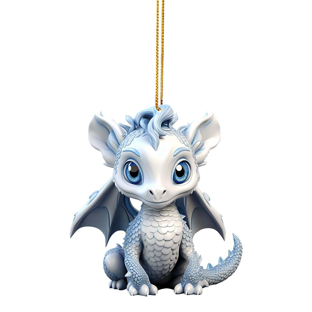 Christmas Tree Pendant Cute Dragon Baby Hanging Pendant Window Decor 2D Christmas Decoration Dragon Statue Ornament Party Gift