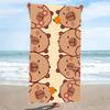 Capybara Cartoon Print Beach Towel, Large Soft Quick Dry Towel for Beach Camping Swimming