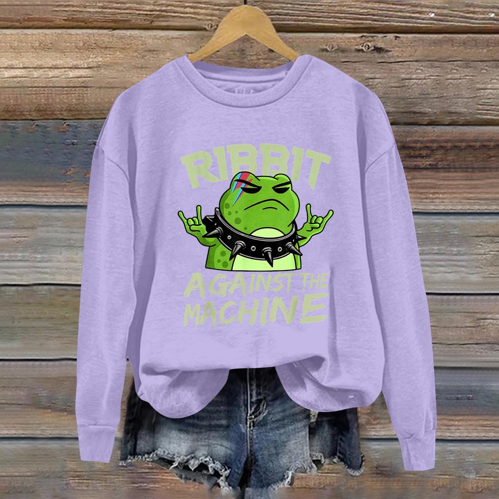 Women's Fashion Daily Versatile Casual Sweatshirts Long Sleeve Round Neck Top Sweatshirts