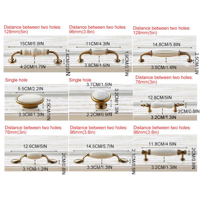 1 шт. Ручки для дверей шкафа, мебельная фурнитура, дизайн с трещинами, антикварная ручка для ящика шкафа, французский стиль, керамика