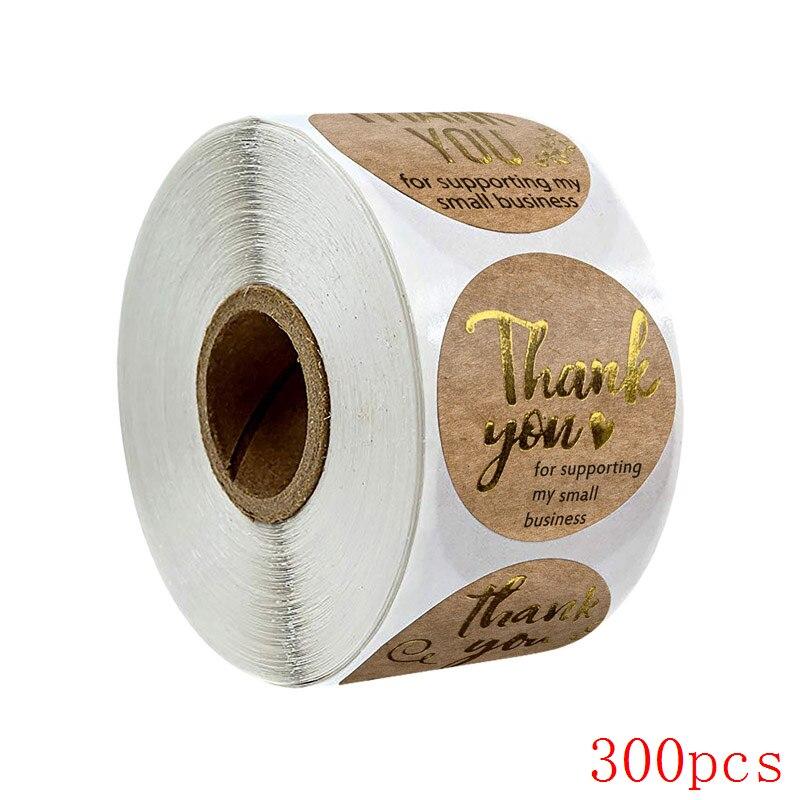 50-500pcs Lot Kraft Round Thank You Stickers Seal Labels Gold Cute Stickers Scrapbooking for Package Stationery Sticker 3 Fonts