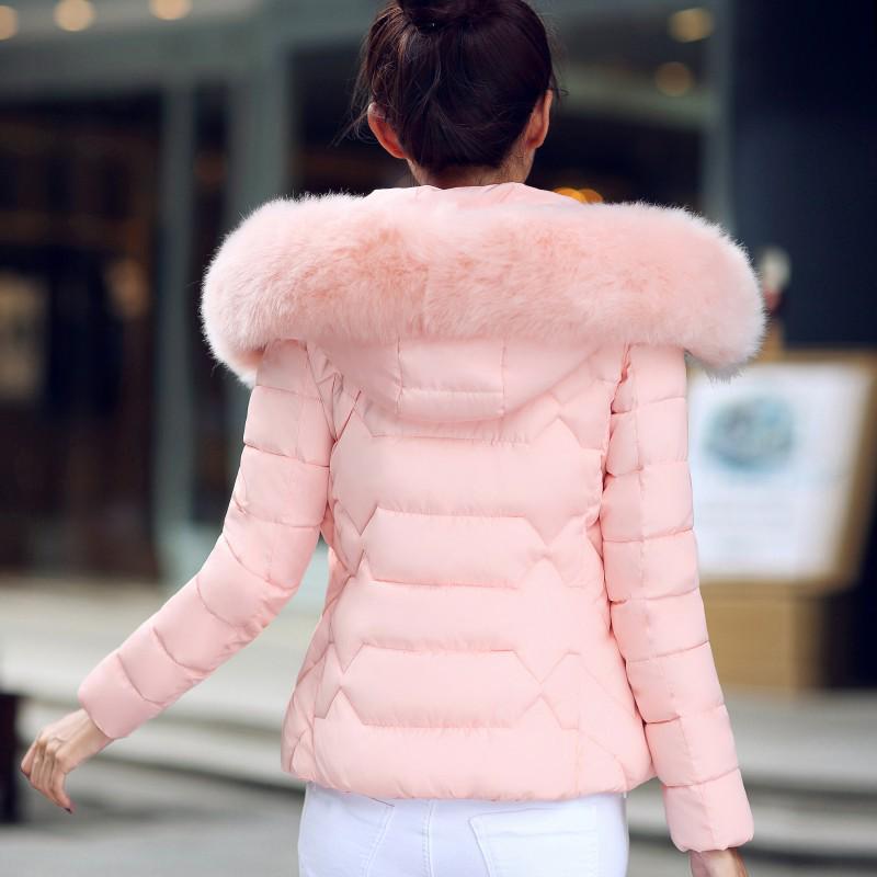 Autumn and winter new women's cotton-padded jacket short jacket large fur collar women's cotton-padded jacket women's large size cotton-padded jacket