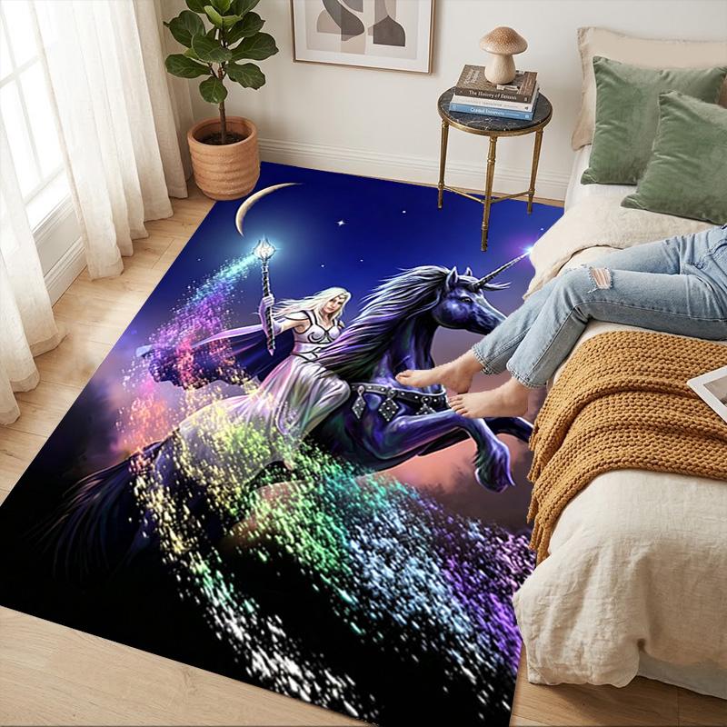 Unicorn Magic Living Room Nonslip Area Rug Soft Carpet For Bedroom Game Playroom Sofa Office Home Decor Doormat Christmas Gift