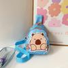 Stylish Cartoon Capybara Shoulder Bag For Boys And Girls Featuring Durable Nylon Material