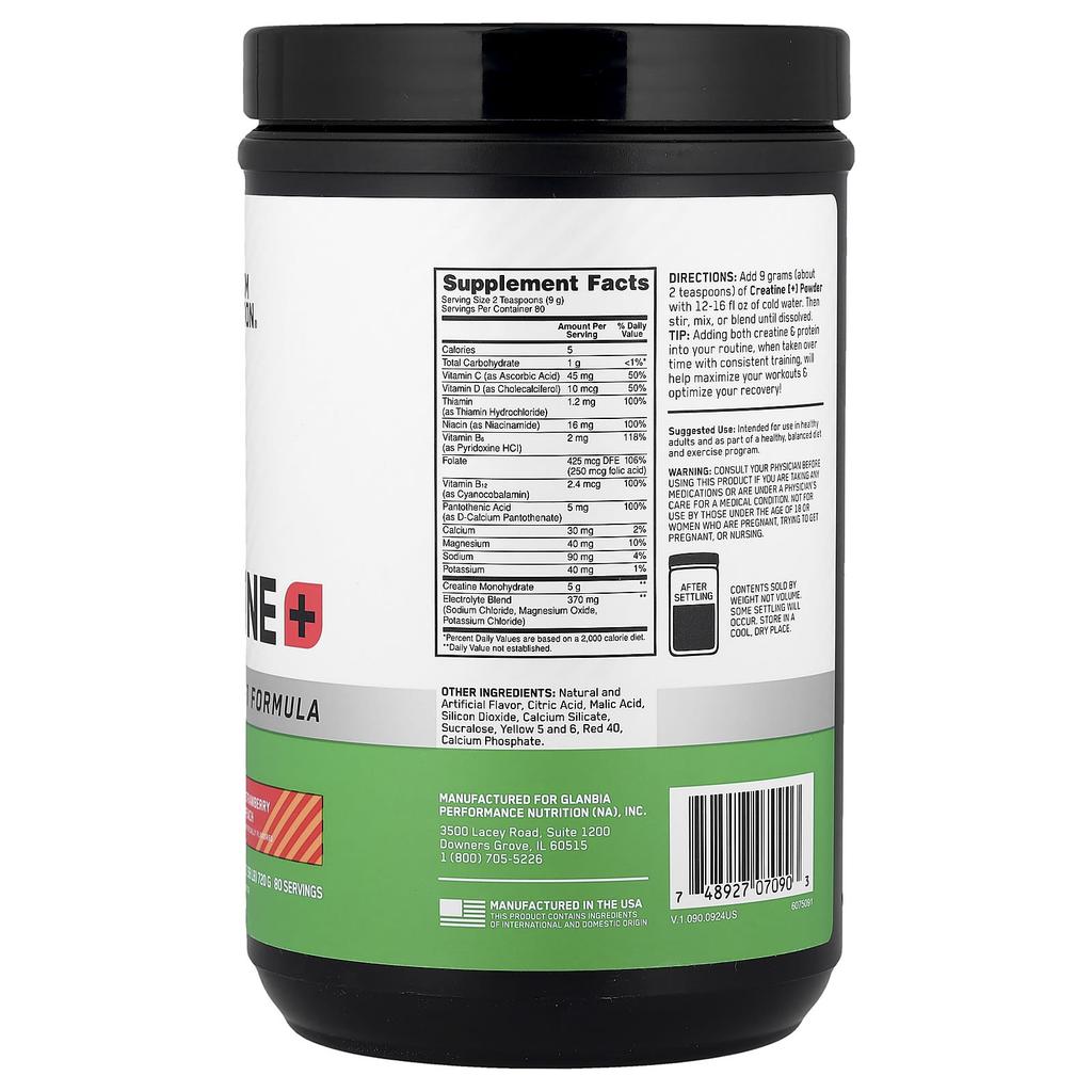 Creatine+, Strawberry Peach, 720G(1.58Lb)
