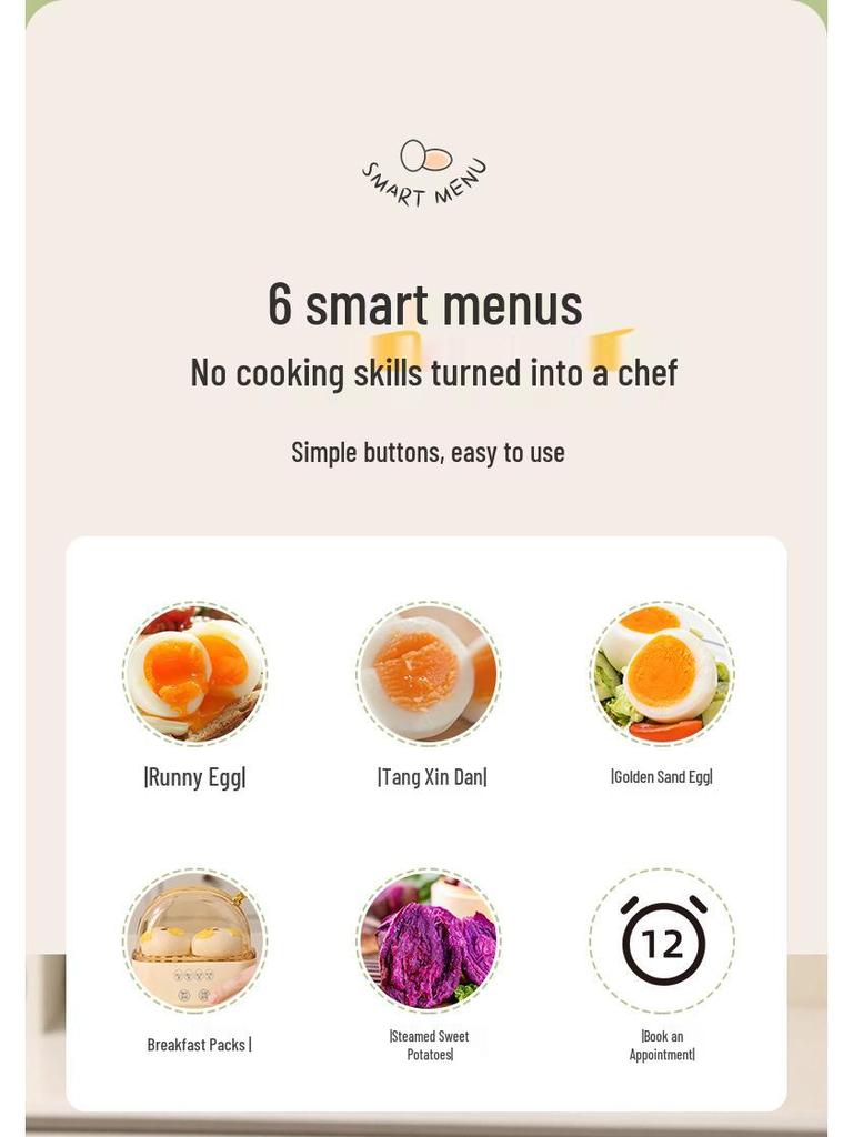 Automatic Mini Egg Steamer with Timer: Multifunctional, Anti-Dry, Perfect for Breakfast