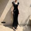 Elegant Fishtail Satin Dress: 2025 Summer Style