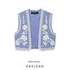 Kaslead New Arrival Women's Clothing Fashion Style Stylish Simple and Versatile Embroider Short Vest 6895226
