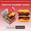 Hamburger Shape Mid-Calf Socks Gift Box - Creative Food Pattern for Men and Women