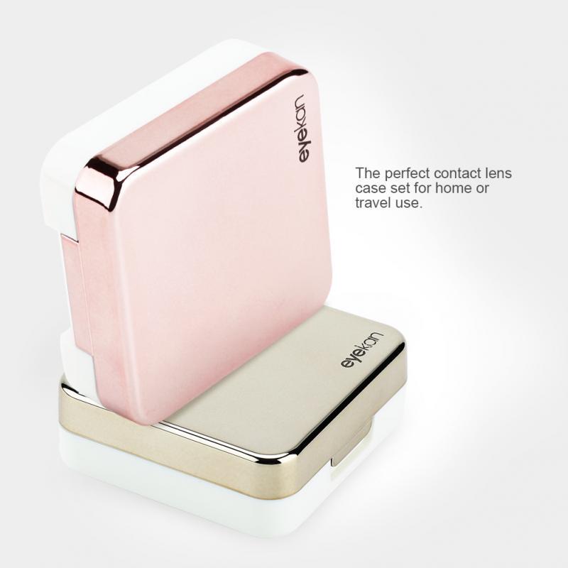 Reflective Cover Contact Lens Case Set Cute Lovely Travel Kit Box