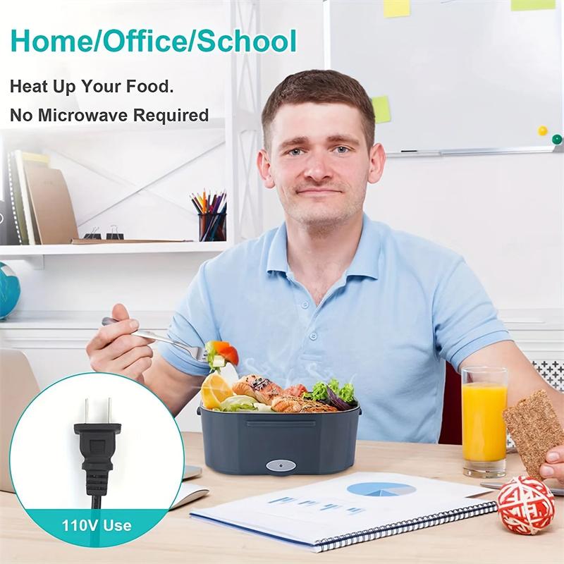 Электрический ланч-бокс из нержавеющей стали, подогреватель пищи, контейнер для бенто, многофункциональный 2 в 1, электрический ланч-бокс из нержавеющей стали с подогревом