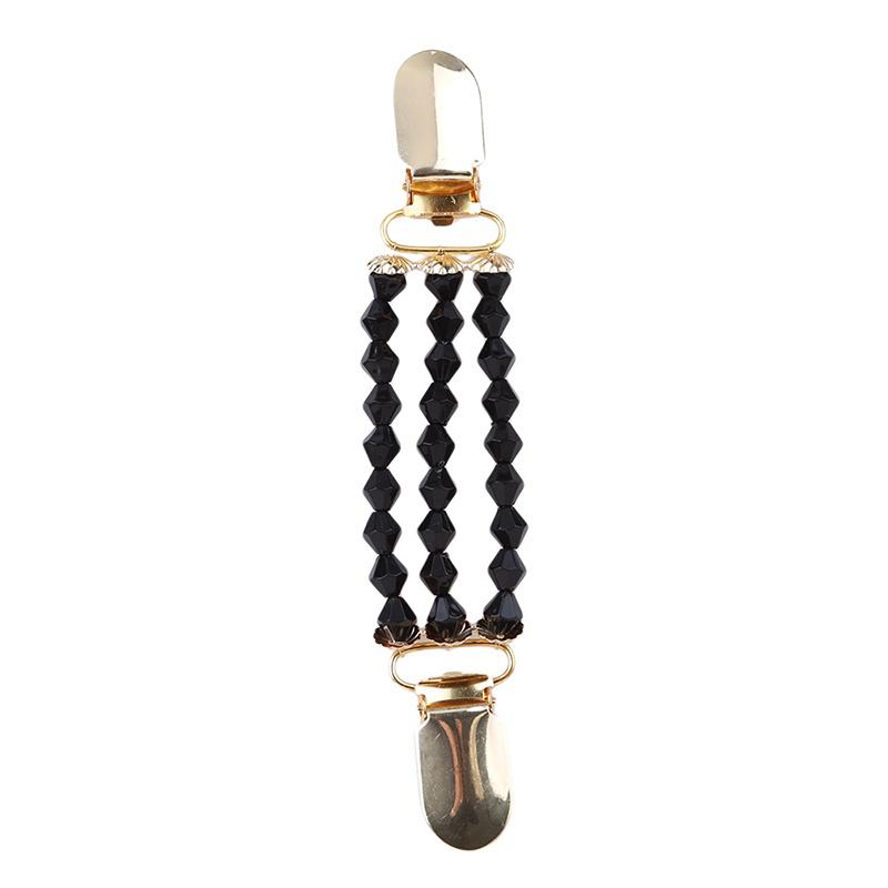 Женская мода бисерный свитер шаль клипсы кардиган воротник утиный рот позолоченный металлический держатель клипсы