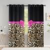 Шторы с леопардовым принтом для гостиной, роскошные плотные шторы принцессы с розовым бантом для спальни, занавески с зеброй для окон