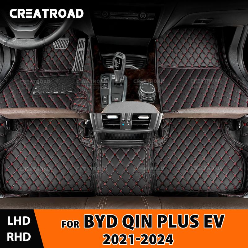 Автомобильные коврики для пола для BYD Qin Plus EV 2024 Автомобильные подкладки для ног Покрытие автомобильного ковра Аксессуары для интерьера