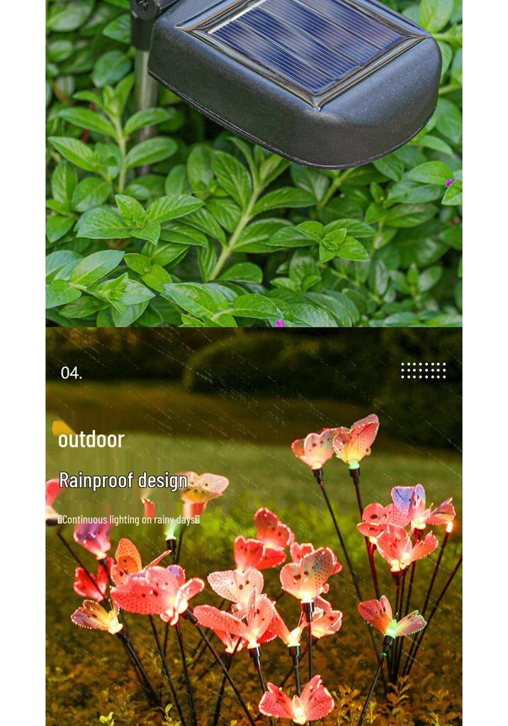 Solar-Powered Waterproof Fiber Optic Butterfly Garden Light for Outdoor Use