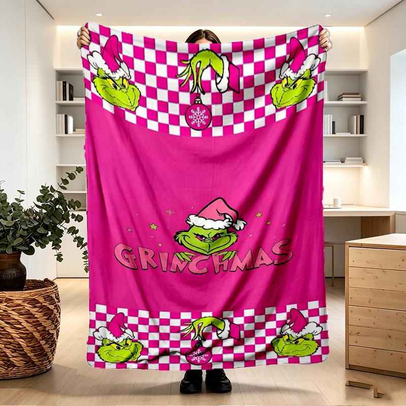 The Grinch Print Blanket - Soft & Comfortable, for Bedroom, Travel, Sofa, Home Decoration - Birthday Christmas Gift for Friend