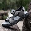 FashionHot Sale Открытые мужские сандалии для отдыха на открытом воздухе Нескользящие пляжные сандалии ручной работы из натуральной кожи Пляжные балетки Модные мужские летние кроссовки