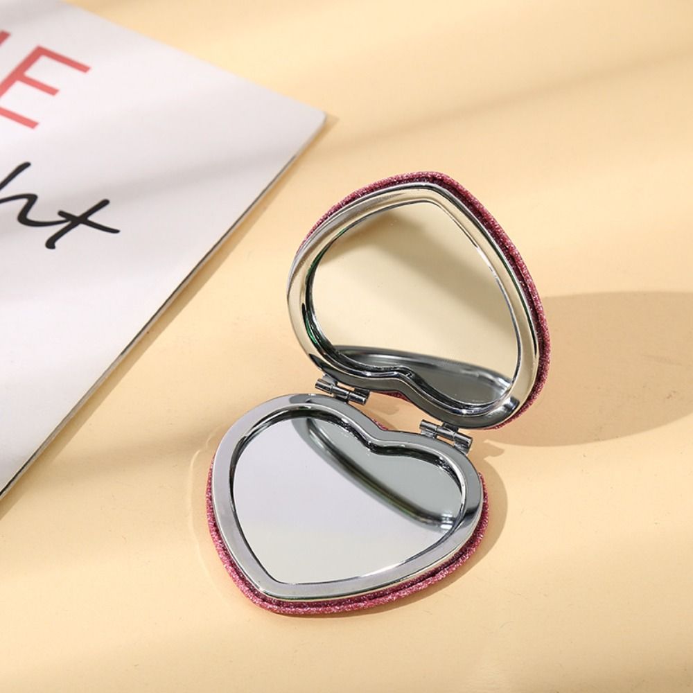 High Definition Heart Shape Makeup Mirror Double-Sided Vanity Mirrors Bathroom Living Room
