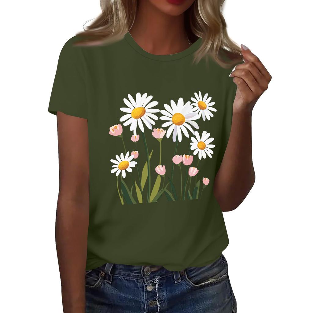 Женская мода повседневная футболка с круглым вырезом и короткими рукавами, топ, футболка, топ