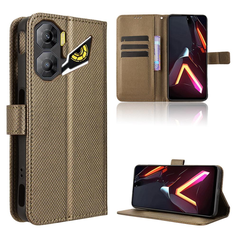 For ZTE Nubia Neo 3 5G Leather Wallet Case with Strap Diamond Texture Phone Cover