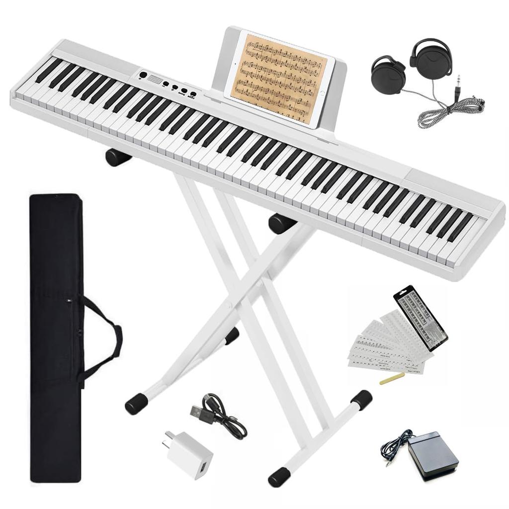Piano Stand Longeye Electronic Piano 88 Keys with 10mm Can Be Used for a Long Perfect for Case Pedal MIDI Music Keyboard Earphones [Electronic Set]