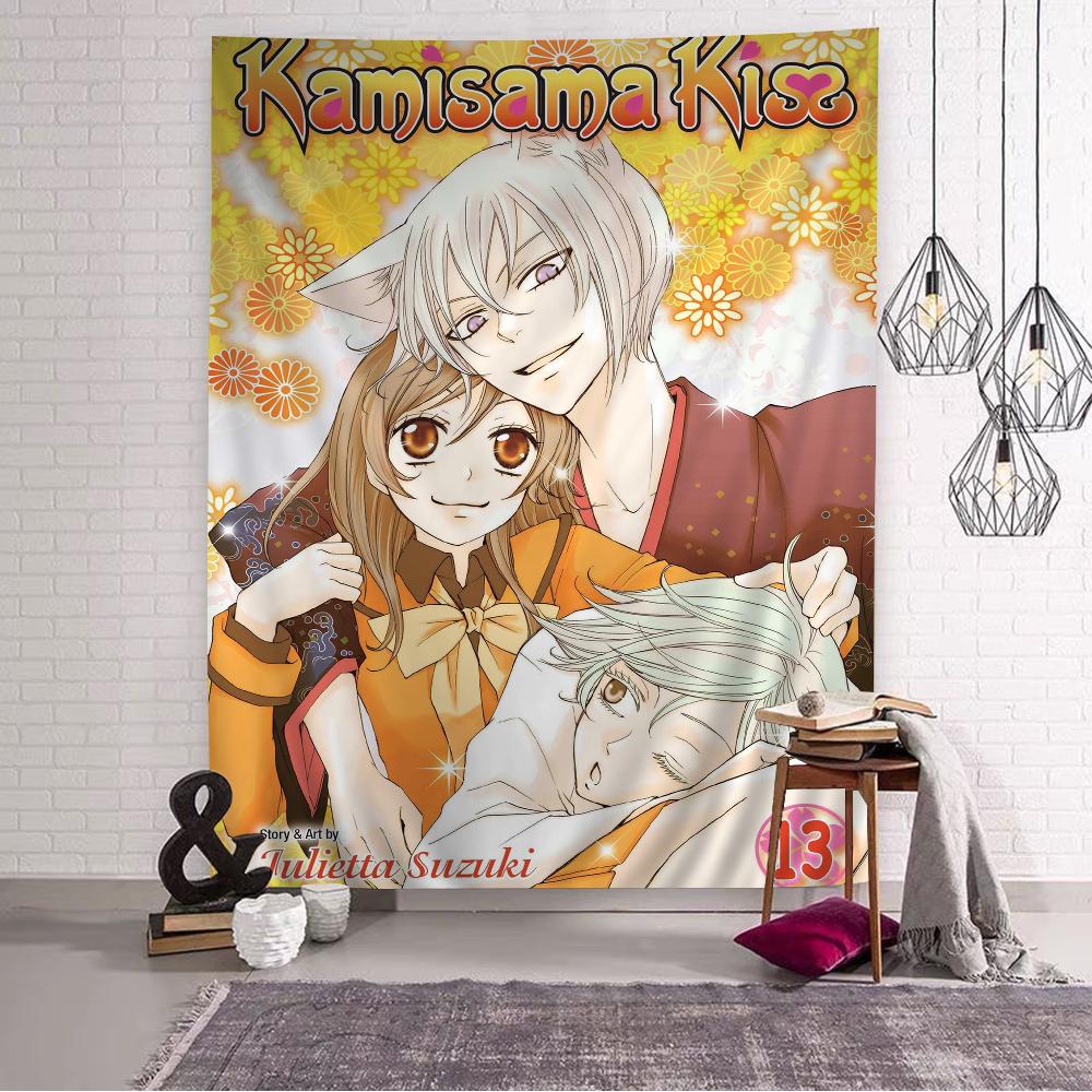 Тканое панно Kamisama Kiss Настенный гобелен Подвесные таро Хиппи Настенные ковры Листы для подвешивания на стену в общежитии
