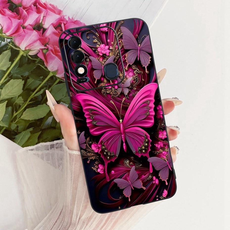 Cute Printing Phone Case For Tecno Spark 8 8T 8C Soft Black Silicone TPU Cases For Tecno Spark8 Spark8C Spark8T Covers Bumpers