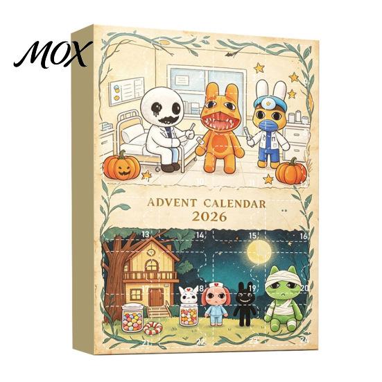October Celebration Gift Halloween Advent Calendar 2026, 24 Day Surprise Countdown with Horror Game Fan Acrylic Animal Ornaments, Collectible Figures