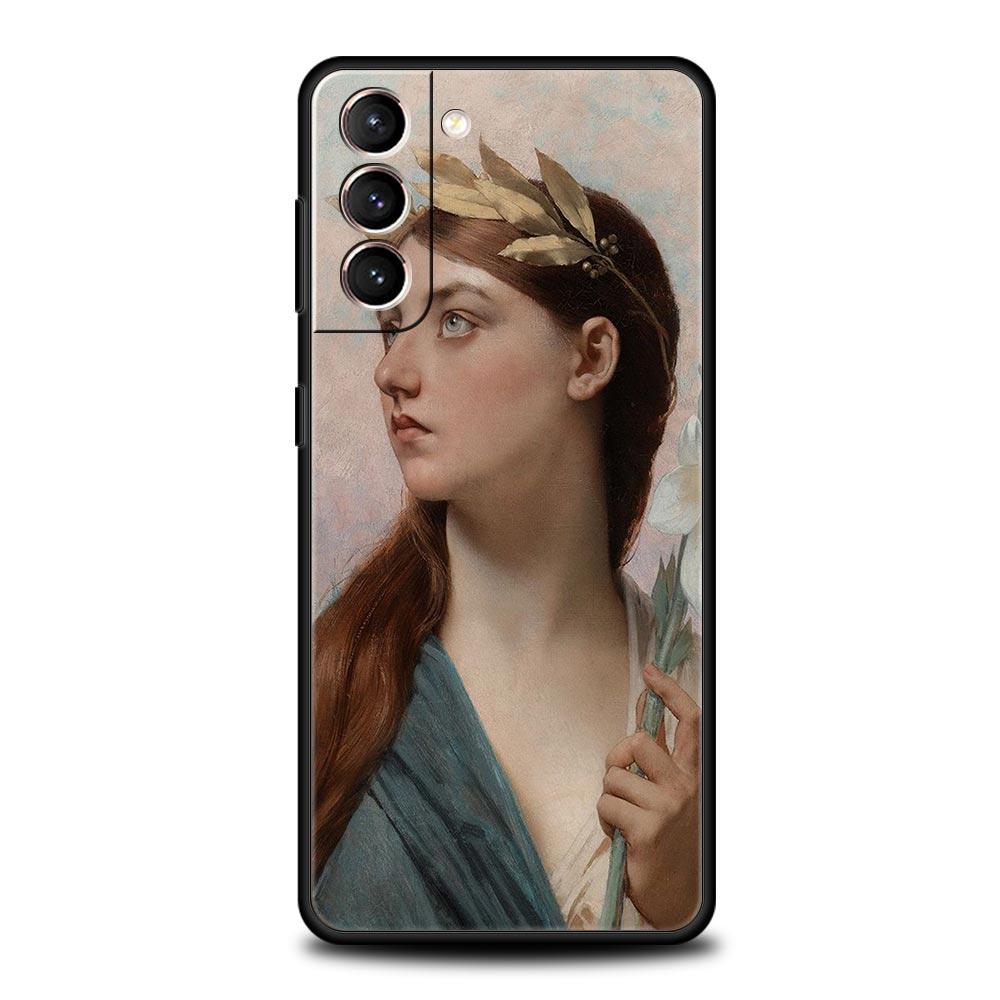 Мягкий чехол для телефона с рисунком в стиле ренессанс для Samsung Galaxy S24 S23 S22 S20 Ultra S21 FE 5G S10 S9 Plus S10E S8 20 TPU Cover