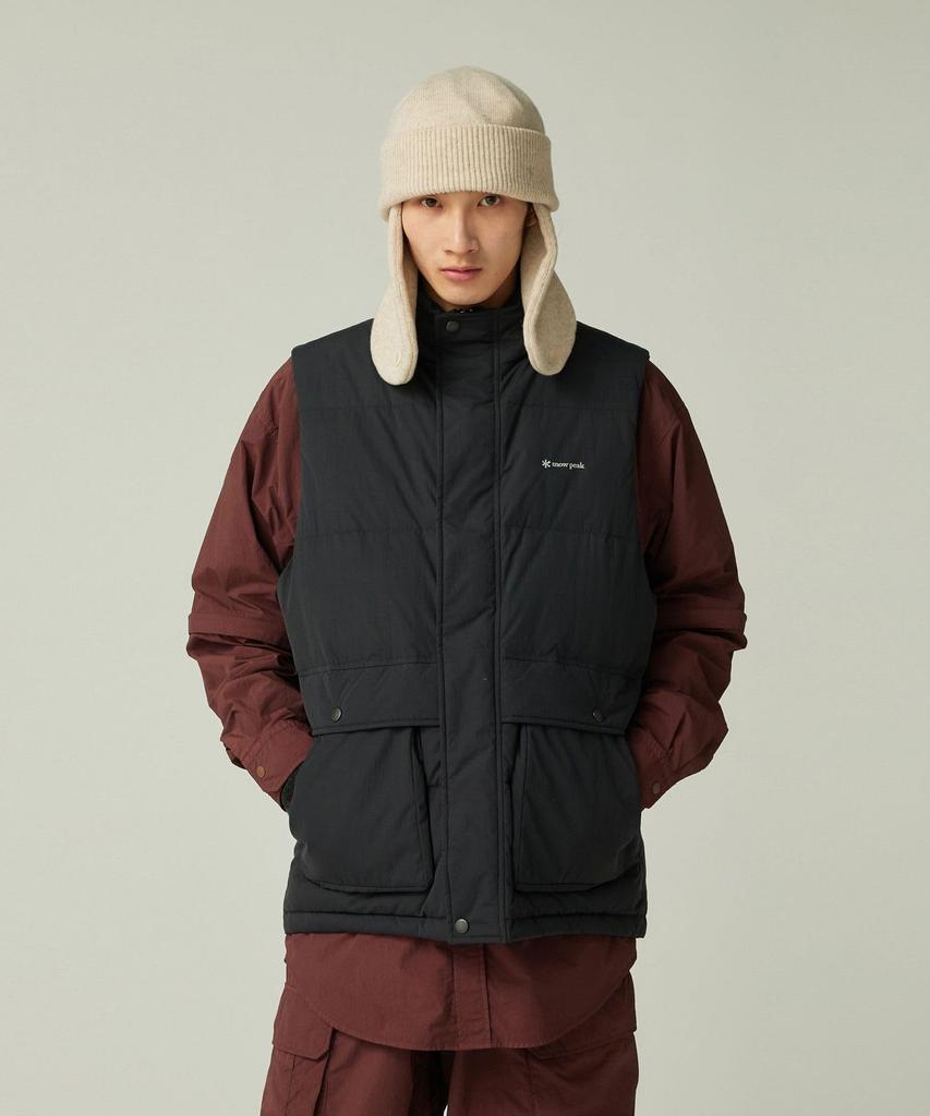 Snow Peak Everyday Down Vest Vest for Men and Size L JK-25AU007 Women, BLACK,
