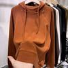 Padded Hoodie Female Warm Thick Large Size Loose Autumn Winter Solid Color Sweater Casual Tops