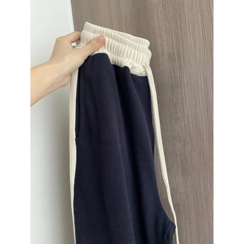 Американские спортивные брюки High Street для женщин, весна-лето 2023 года, высокая талия, завязывающийся шнурок, свободные и универсальные, широкие брюки, модные