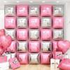 50Pcs Rose Pink Blue Square Foil Balloons DIY Wall Balloons  Baby Shower Wedding Decoration