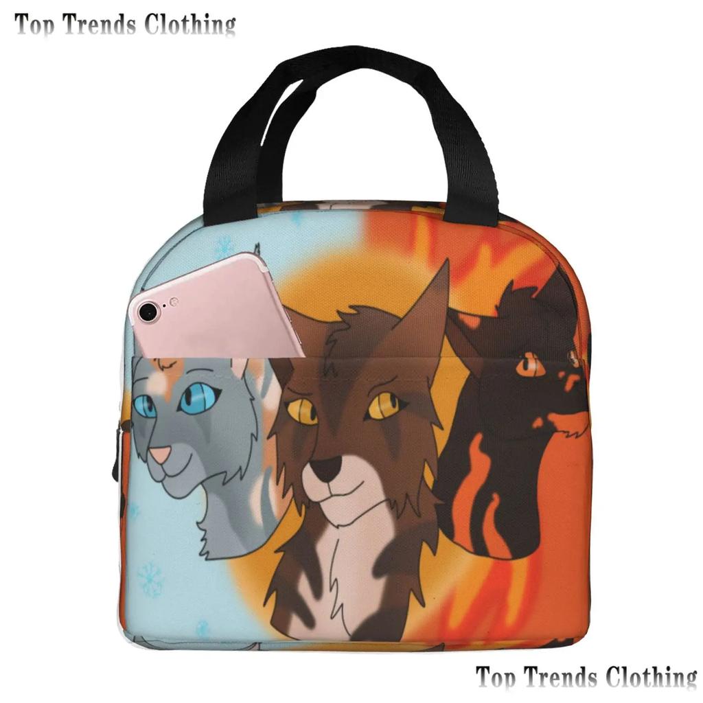 Сумка для ланча Warriors Cats для женщин, водонепроницаемая, термосумка для ланча в офис, школьные термосумки
