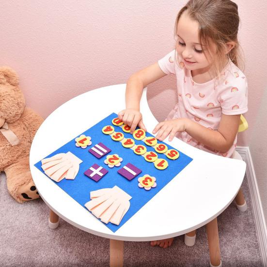 1 Set Kids Felt Math Board with 1-10 Numbers Operation Symbols Addition Subtraction Preschool Learning Kindergarten Educational Toddler Arithmetic