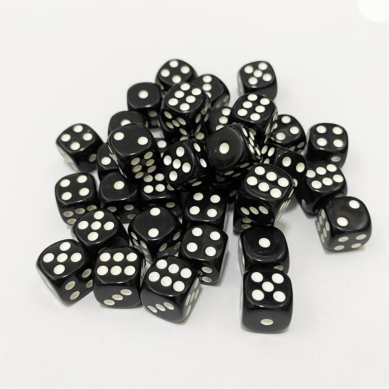 50pcs/Pack High Quality New 12mm Acrylic Transparent D6 Point Dice #12 Round Corner Boutique Dice
