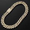 20mm Gold Iced Out Lab Diamond Miami Cuban Link Chain Choker for Men Hip Hop