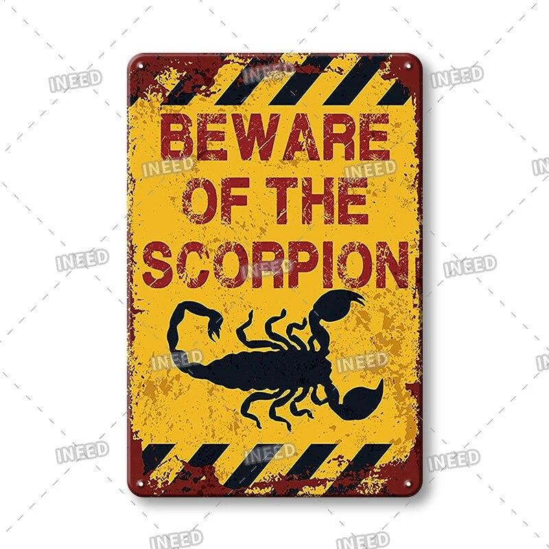 BEWARE OF Dog Cat Chicken Retro Plaque Metal Tin Signs Garden Yard Home Decoration Caution Kraken Plate Animal Warning Sign