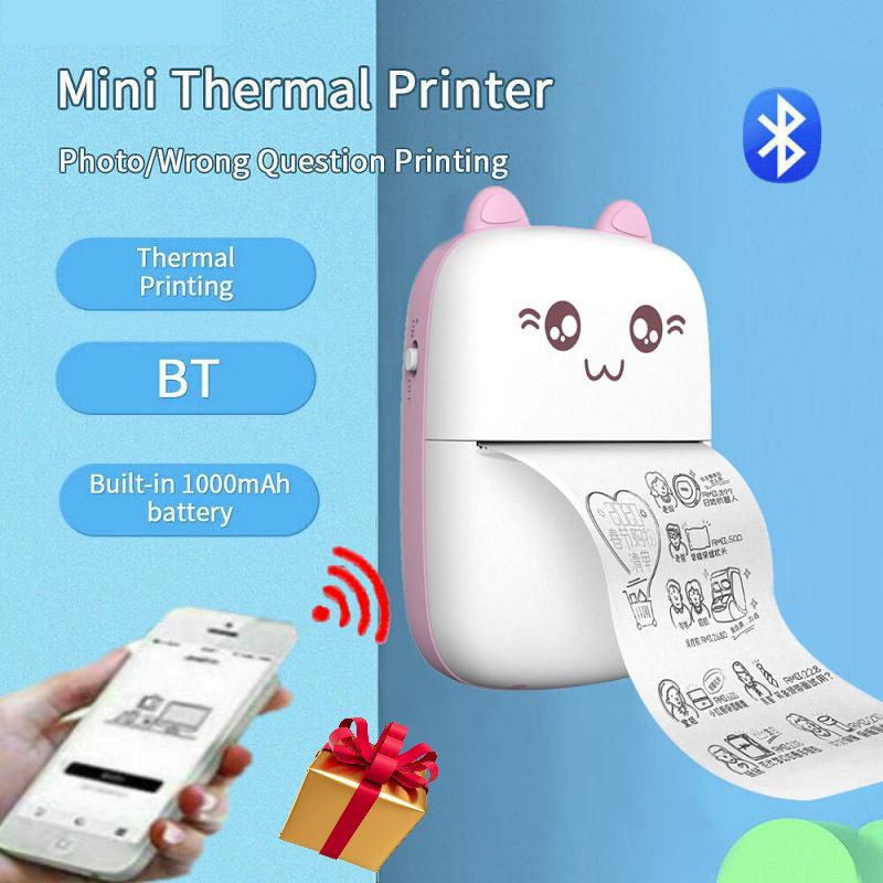 Мини-портативный термопринтер для этикеток и фотографий