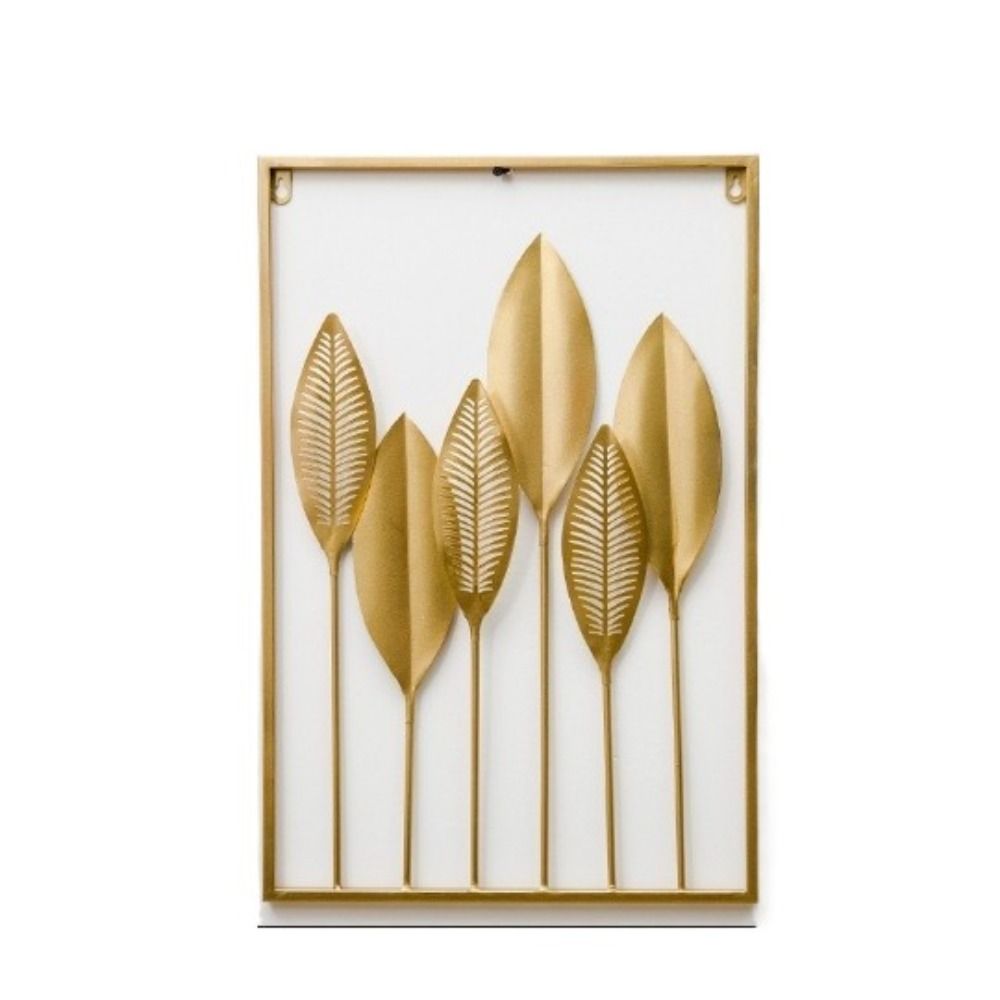 Настенное украшение в форме листа Золотые металлические подвески Новые декоративные настенные полки Гостиная
