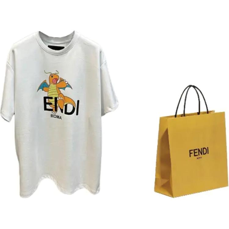 Fendi Футболки женские с круглым вырезом умеренного прямого кроя FS9626AQFXF0ZNM