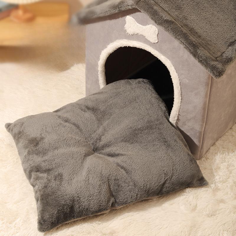 Домик для собак, лежанка для собак, съемный и моющийся домик для домашних животных, всесезонное универсальное гнездо, закрытая палатка, домик для собак, осенне-зимнее утолщенное гнездо для кошек